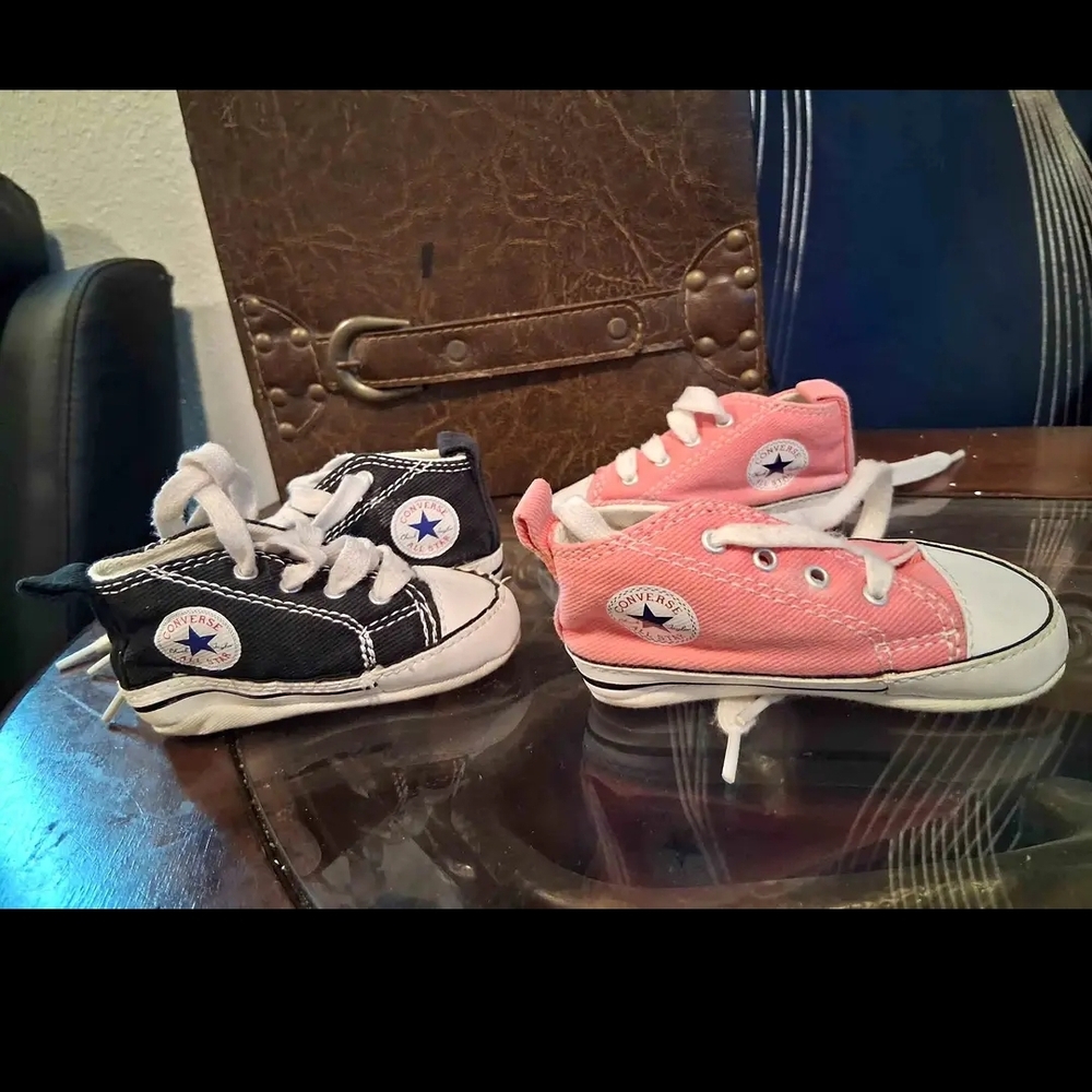 Converse Kids Sneakers - Black and Pink Duo